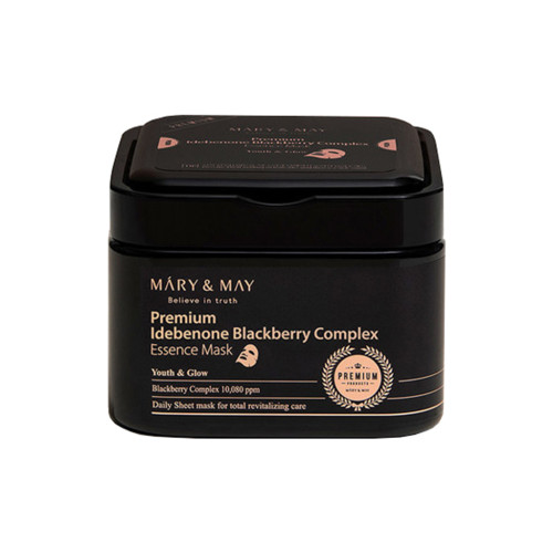 [MARY & MAY] Premium Idebenone Blackberry Complex Essence Mask - 250g (20ea)