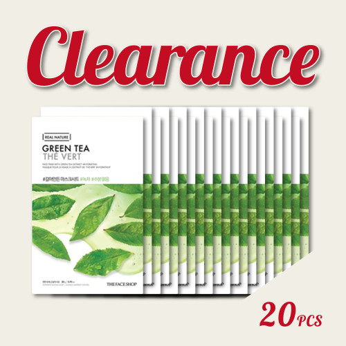 [THE FACE SHOP] Real Nature Face Mask #Green Tea - 20pcs