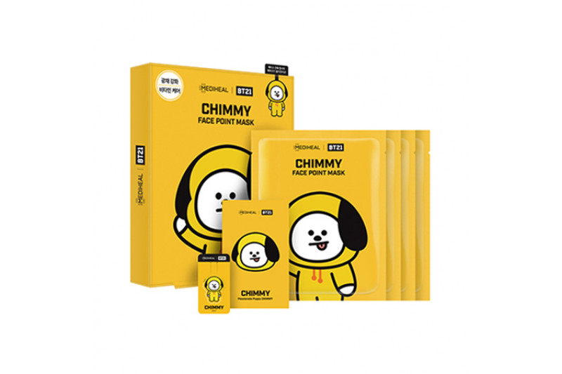 Download Mediheal Bt21 Face Point Mask 1pack 4pcspostcardbookmark PSD Mockup Templates